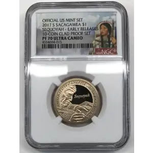 2017 S SEQUOYAH - EARLY RELEASES 10-COIN CLAD PROOF SET OFFICIAL US MINT SET ULTRA CAMEO