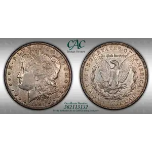 1891 CC Morgan Silver Dollar CACG AU Details