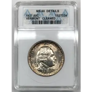 Classic Commemorative Silver--- Vermont Sesquicentennial 1927-Silver- 0.5 Dollar