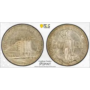 1935 50 Fr BELGIQUE  ↑↓ KM-106.1  Ag