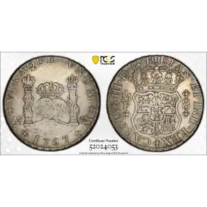 1767 Mo MF MEXICO Silver 8 REALES PCGS XF Details