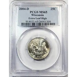 2004-D 25C Wisconsin Extra Leaf High