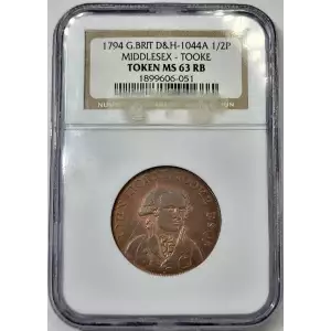 Great Britain Copper Half Penny Conder Token (generic) [eBay category UK Half Pennies: 3396]