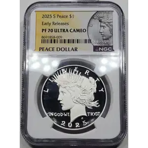 2025 S Modern Peace Silver Dollar NGC PF-70 Early Releases Ultra Cameo KM# 150a (3)
