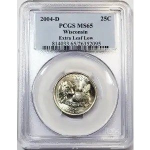 2004-D 25C Wisconsin Extra Leaf Low
