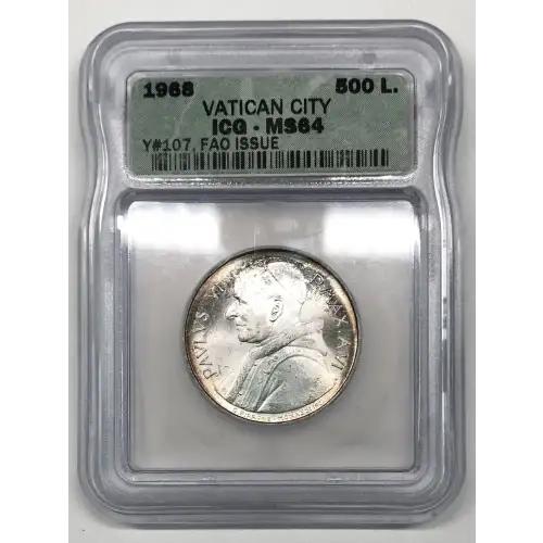 VATICAN CITY Silver 500 LIRE